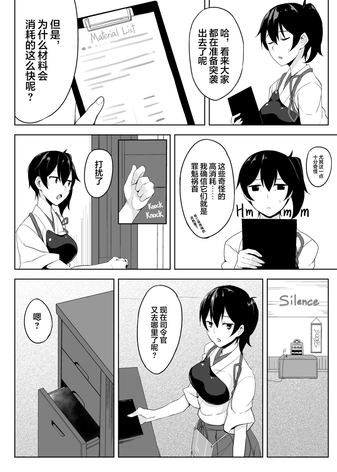 [日本漫画] [LOFLAT (Prime)] Hishokan Kaga no Nayamigoto (Kantai Collection -KanColle-) [Chinese]  单本,单男,马尾辫,毛茸茸,丝袜#[23P]-3