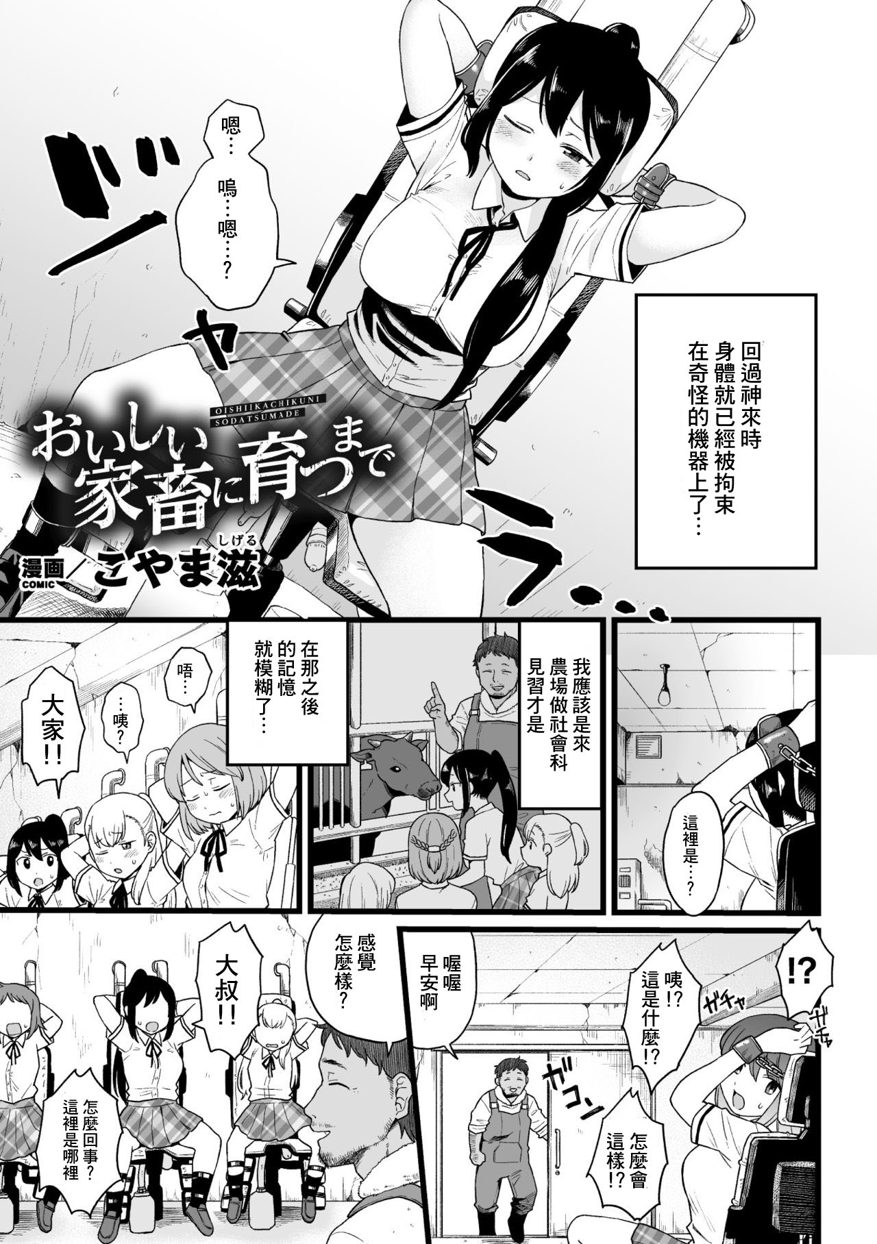 [日本漫画] [Koyama Shigeru] Oishii Kachiku ni Sodatsu made (2D Comic Magazine Kikaikan Ningen Bokujou Vol. 1) [Chinese] [Digital] 单本,马尾辫,肛交#[16P]-1