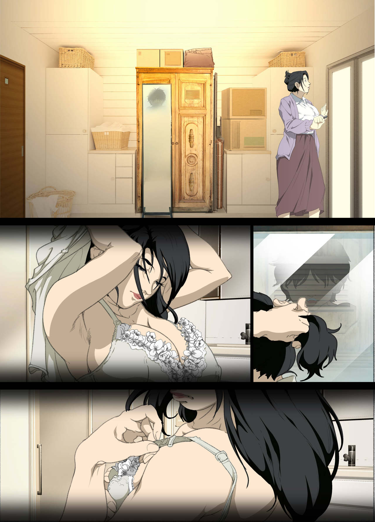 [日本漫画] [Junk Center Kameyoko Bldg] Seieki Mamire no Tansu no Naka ni Tojikomerareta Zenra Oyako no Nurunuru Micchaku Kinshinsoukan   单本,熟女人妻,巨乳大奶,母亲,单男#[64P]-37