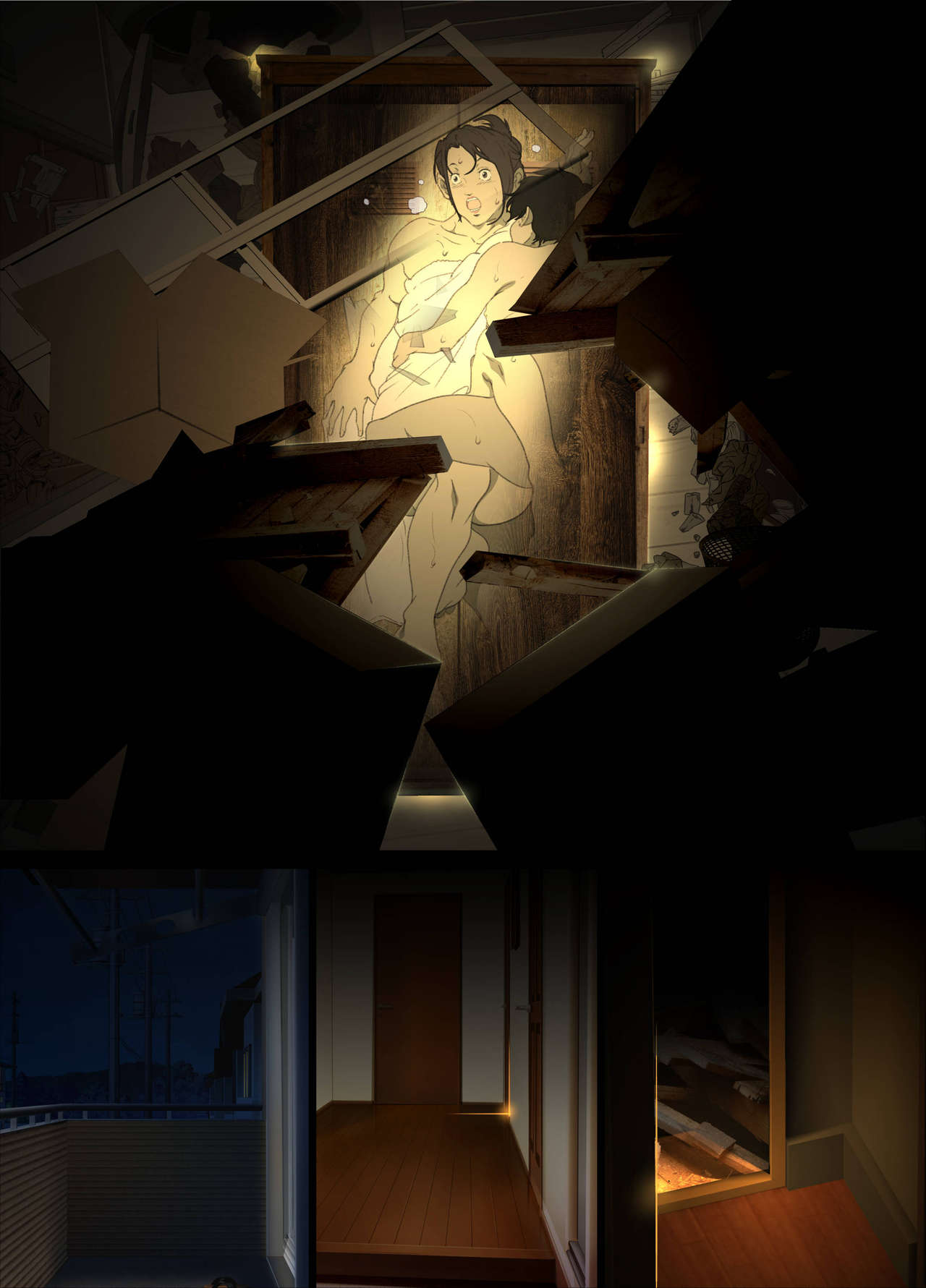 [日本漫画] [Junk Center Kameyoko Bldg] Seieki Mamire no Tansu no Naka ni Tojikomerareta Zenra Oyako no Nurunuru Micchaku Kinshinsoukan   单本,熟女人妻,巨乳大奶,母亲,单男#[64P]-43