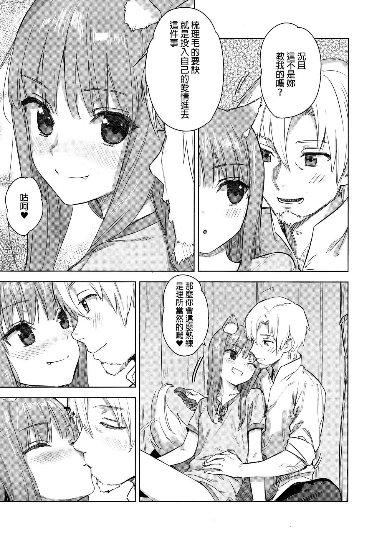 [日本漫画] (C96) [Ajisaidenden (Kawakami Rokkaku, Takanashi Rei)] Wacchi to Shippori Kezukuroi Bon (Spice and Wolf)   单本,肛门,萝莉,单女,单男,丝袜#[25P]-4