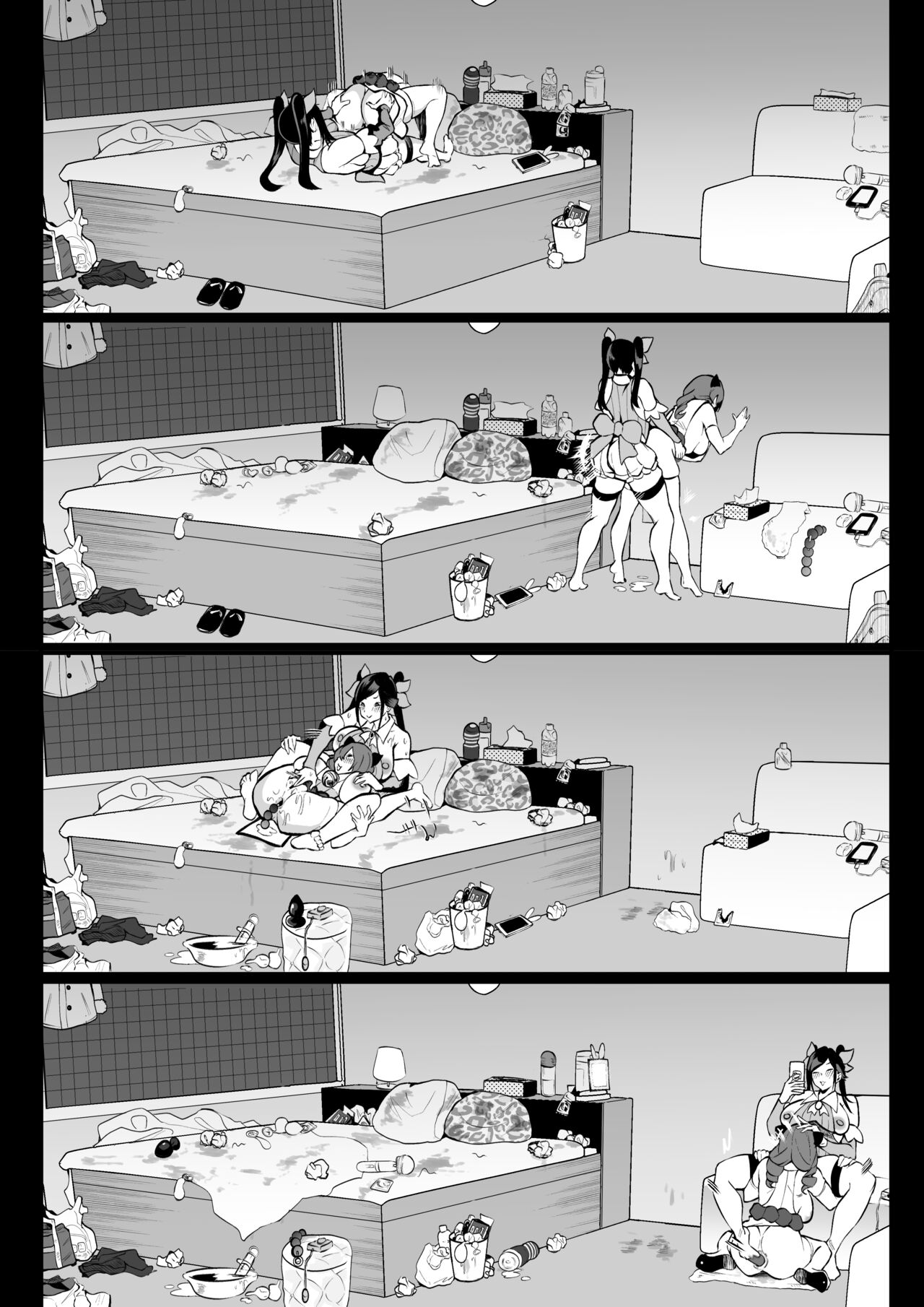 [日本漫画] [Uni Piano Gakudan (Uni Piano)] Futanari Oba-san Basaki no Mesugaki to Berochuu Sex  扶她阿姨和打工處的女屁孩深吻性交  单本,高潮潮吹,巨乳大奶,口交,内射中出#[22P]-19