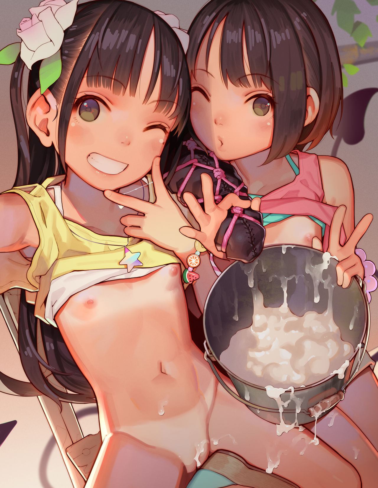 [日本漫画] [MonsieuR (MUK)] Tiny Evil chans! 2 -Mujaki de Zankoku na Shoujo-tachi no Ecchi na Tanpenshuu  单本,萝莉,调教,群P,泳装#[18P]-2