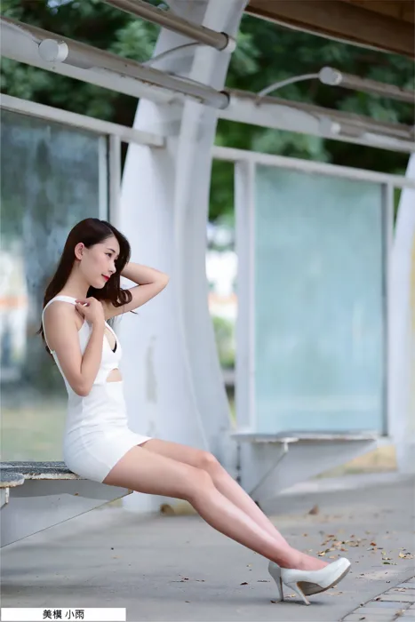 [爱美足] NO.096 小雨 露肩连衣短裙 高跟美腿外拍 街拍#[100P]-8