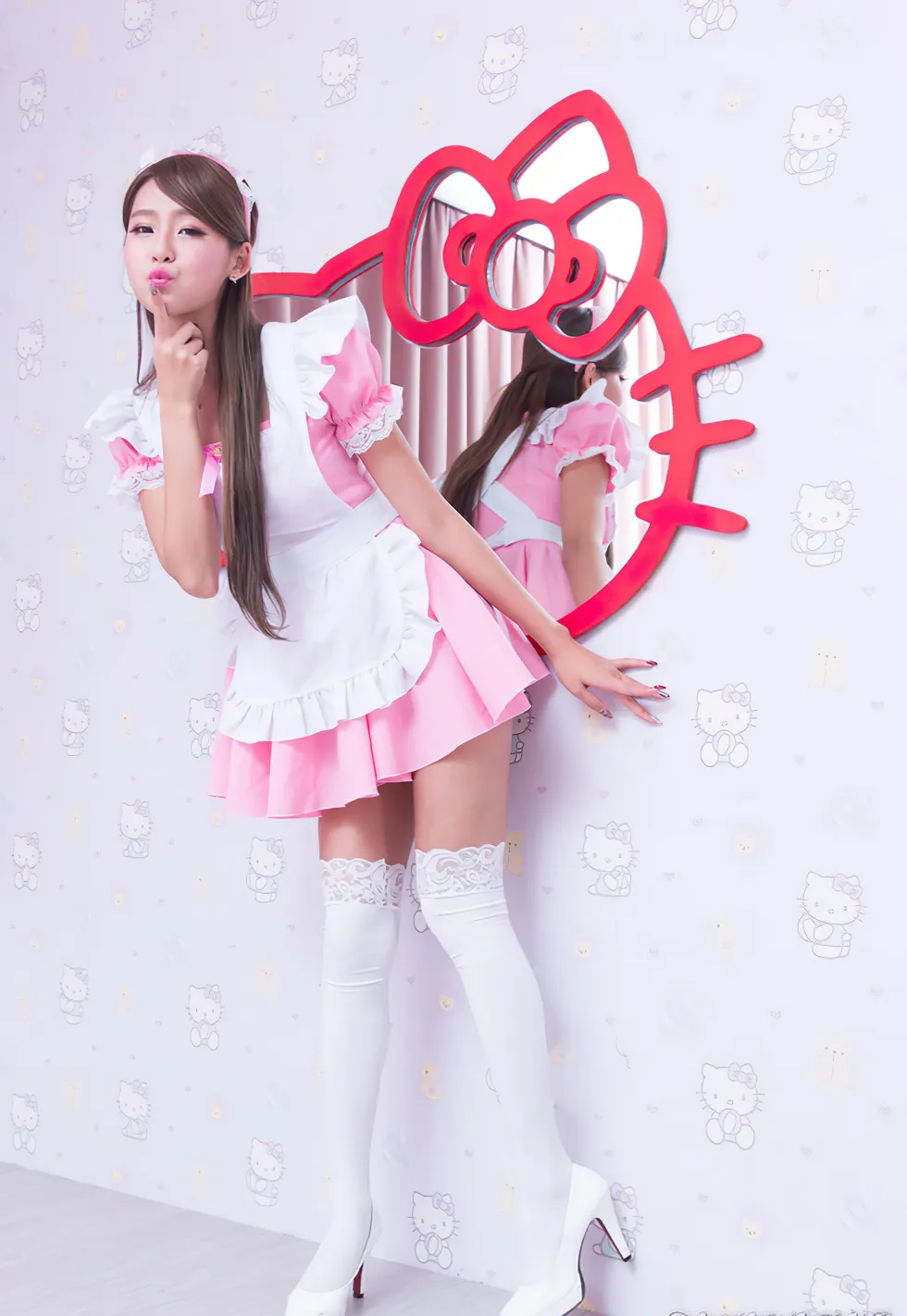 [爱美足] NO.173 小雪 女仆装膝上白丝高跟美腿 街拍#[105P]-6