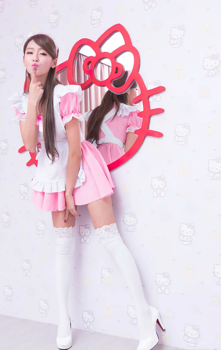 [爱美足] NO.173 小雪 女仆装膝上白丝高跟美腿 街拍#[105P]-8