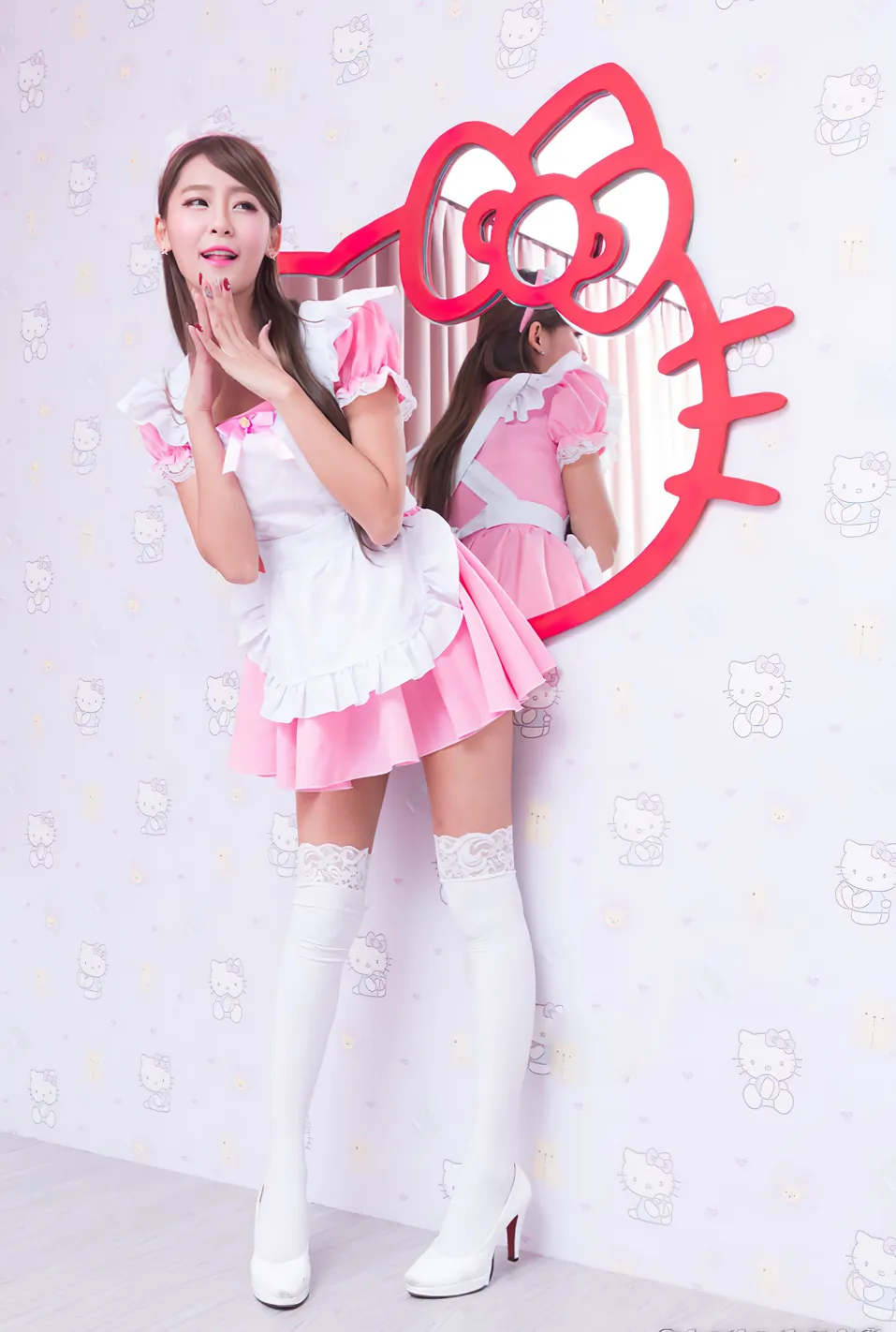 [爱美足] NO.173 小雪 女仆装膝上白丝高跟美腿 街拍#[105P]-6