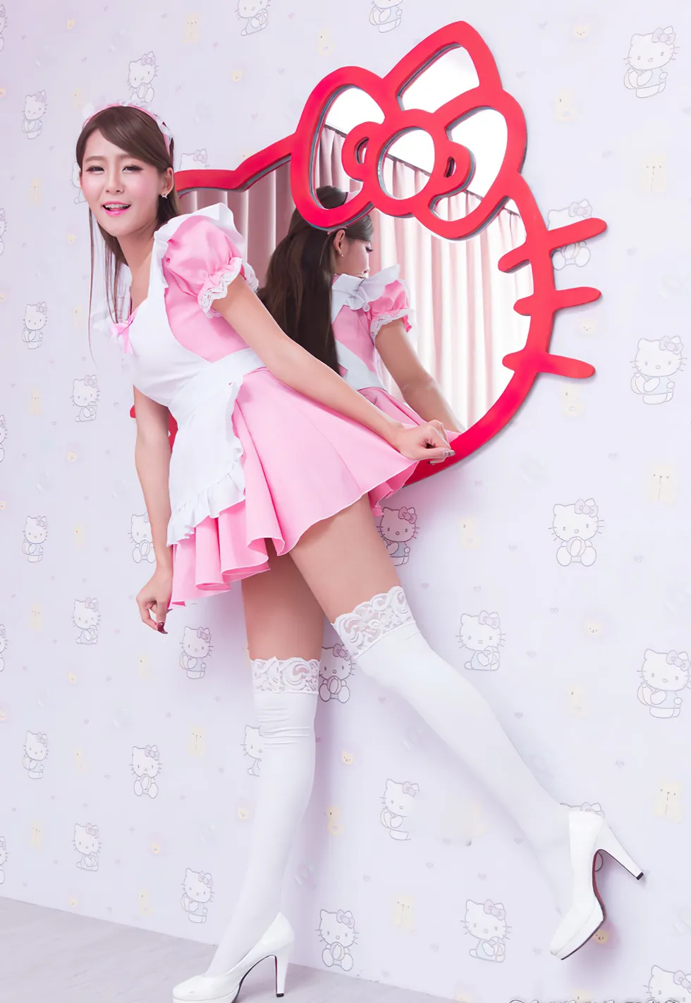 [爱美足] NO.173 小雪 女仆装膝上白丝高跟美腿 街拍#[105P]-6