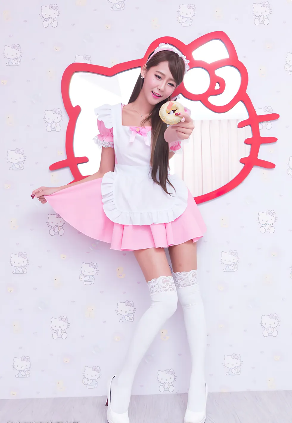 [爱美足] NO.173 小雪 女仆装膝上白丝高跟美腿 街拍#[105P]-6