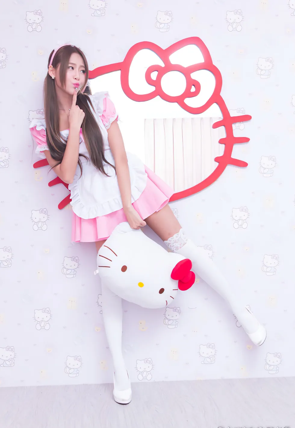 [爱美足] NO.173 小雪 女仆装膝上白丝高跟美腿 街拍#[105P]-10