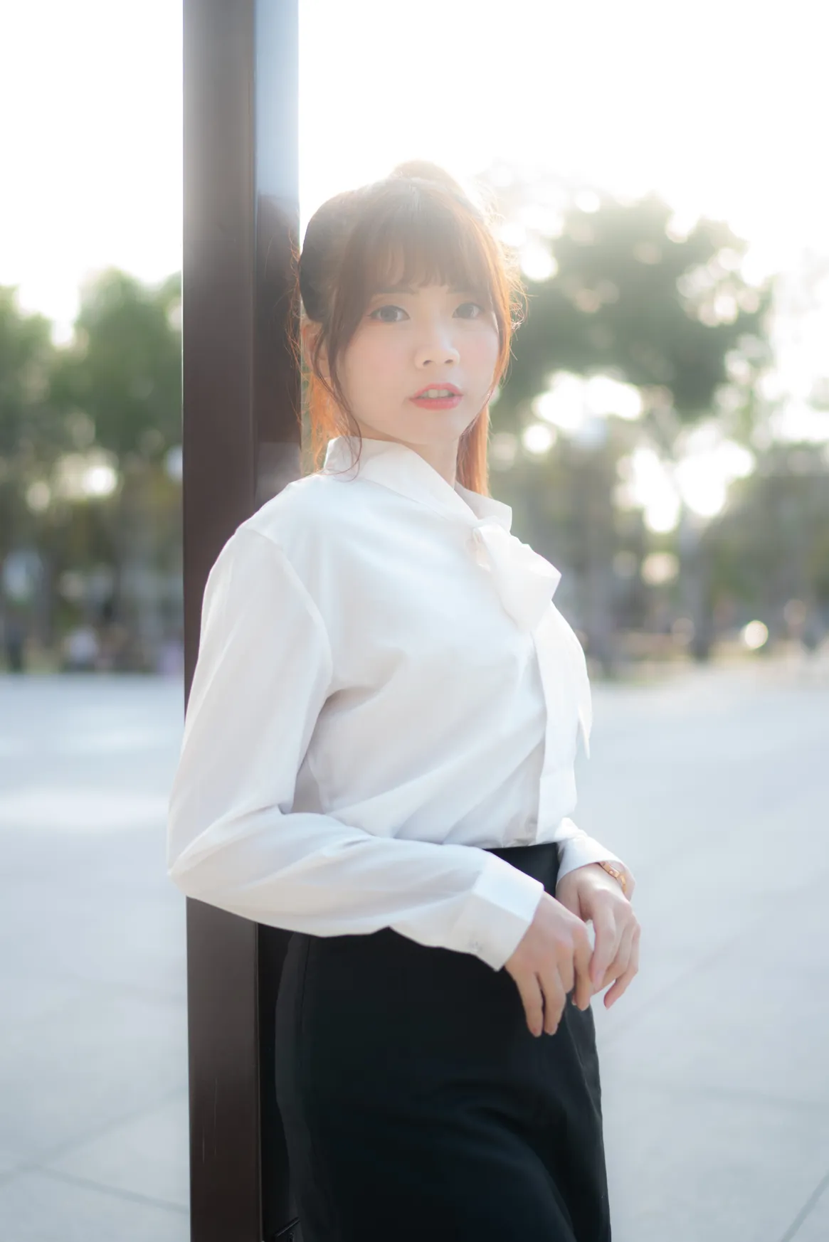 [Mzsock] NO.237 OL black silk uniform high heels street photography#[105P]-8