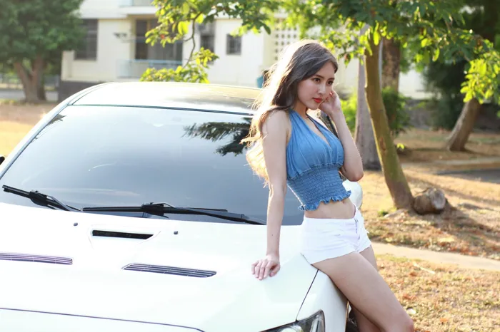 [爱美足] NO.051 Queenie 超短褲 高跟美腿外拍 街拍#[41P]-5