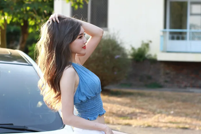 [爱美足] NO.051 Queenie 超短褲 高跟美腿外拍 街拍#[41P]-6