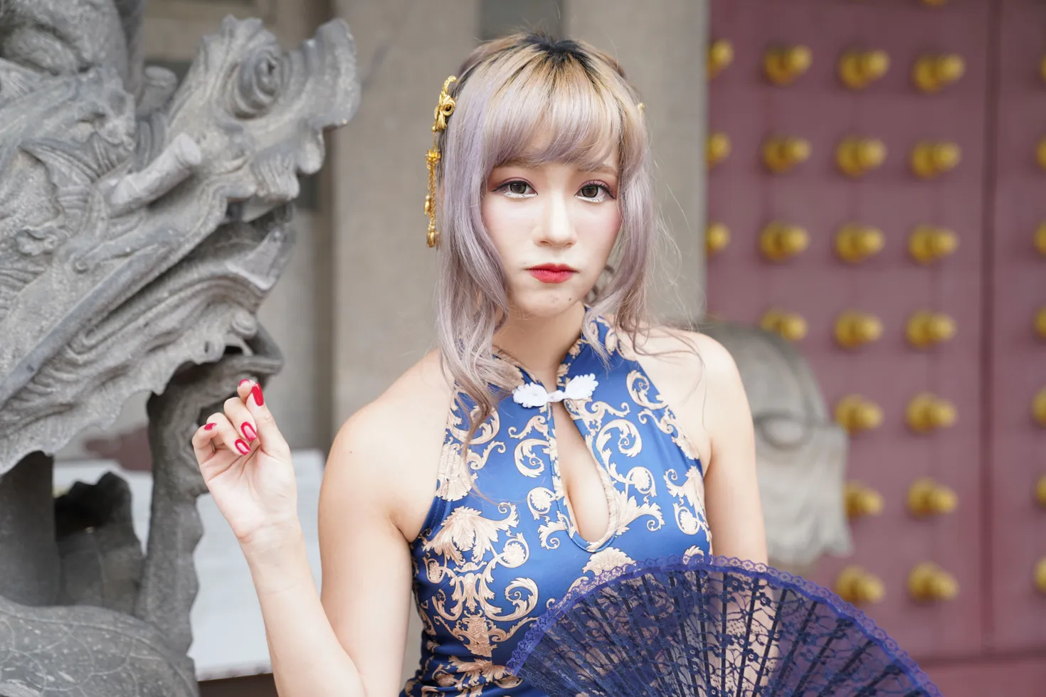 [爱美足] NO.149 薛凯云 蓝花短旗袍高跟美腿 街拍#[105P]-5