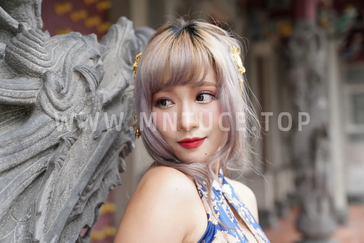 [爱美足] NO.149 薛凯云 蓝花短旗袍高跟美腿 街拍#[105P]-5