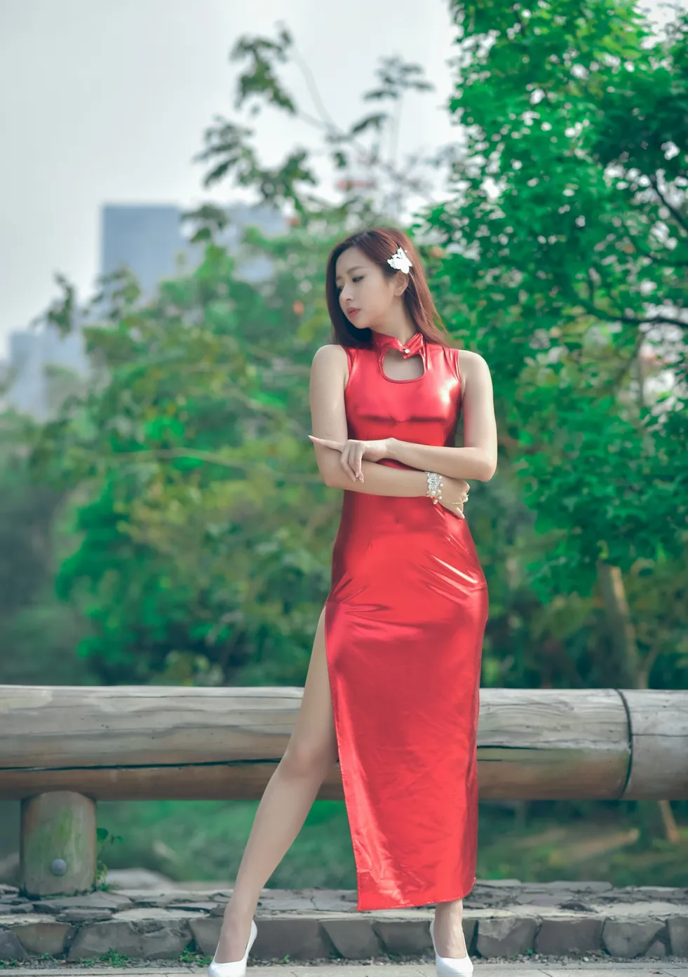 [爱美足] NO.172 名婷 高衩长裙高跟丝袜美腿 街拍#[103P]-1