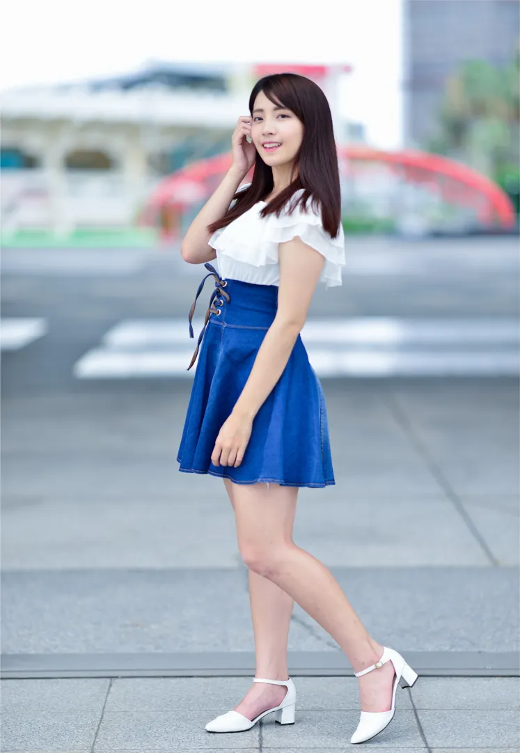 [Mzsock] NO.168 Shanshan denim short skirt with high legs and beautiful legs street photography#[35P]-3