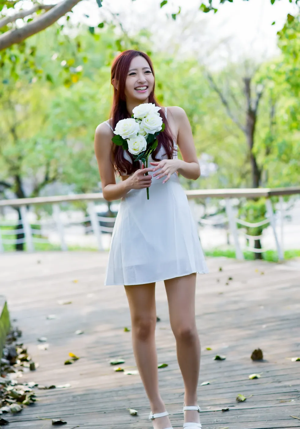 [爱美足] NO.175 名婷 露背吊带连衣短裙丝袜凉高美腿 街拍#[67P]-1