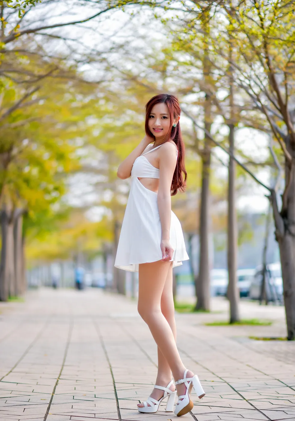 [爱美足] NO.175 名婷 露背吊带连衣短裙丝袜凉高美腿 街拍#[67P]-7