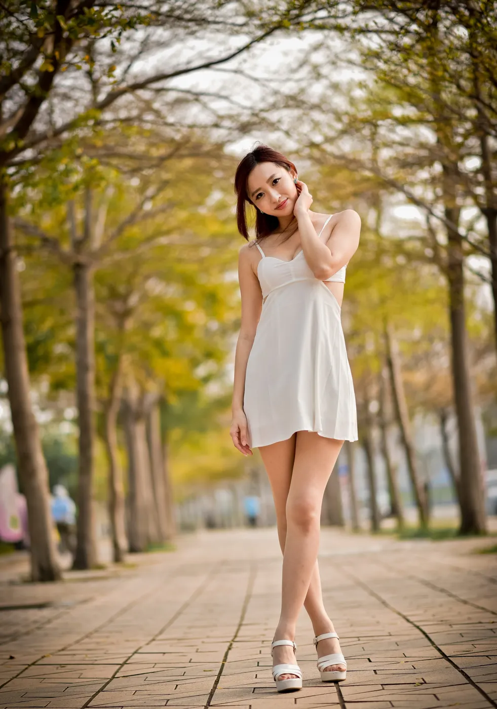 [爱美足] NO.175 名婷 露背吊带连衣短裙丝袜凉高美腿 街拍#[67P]-9