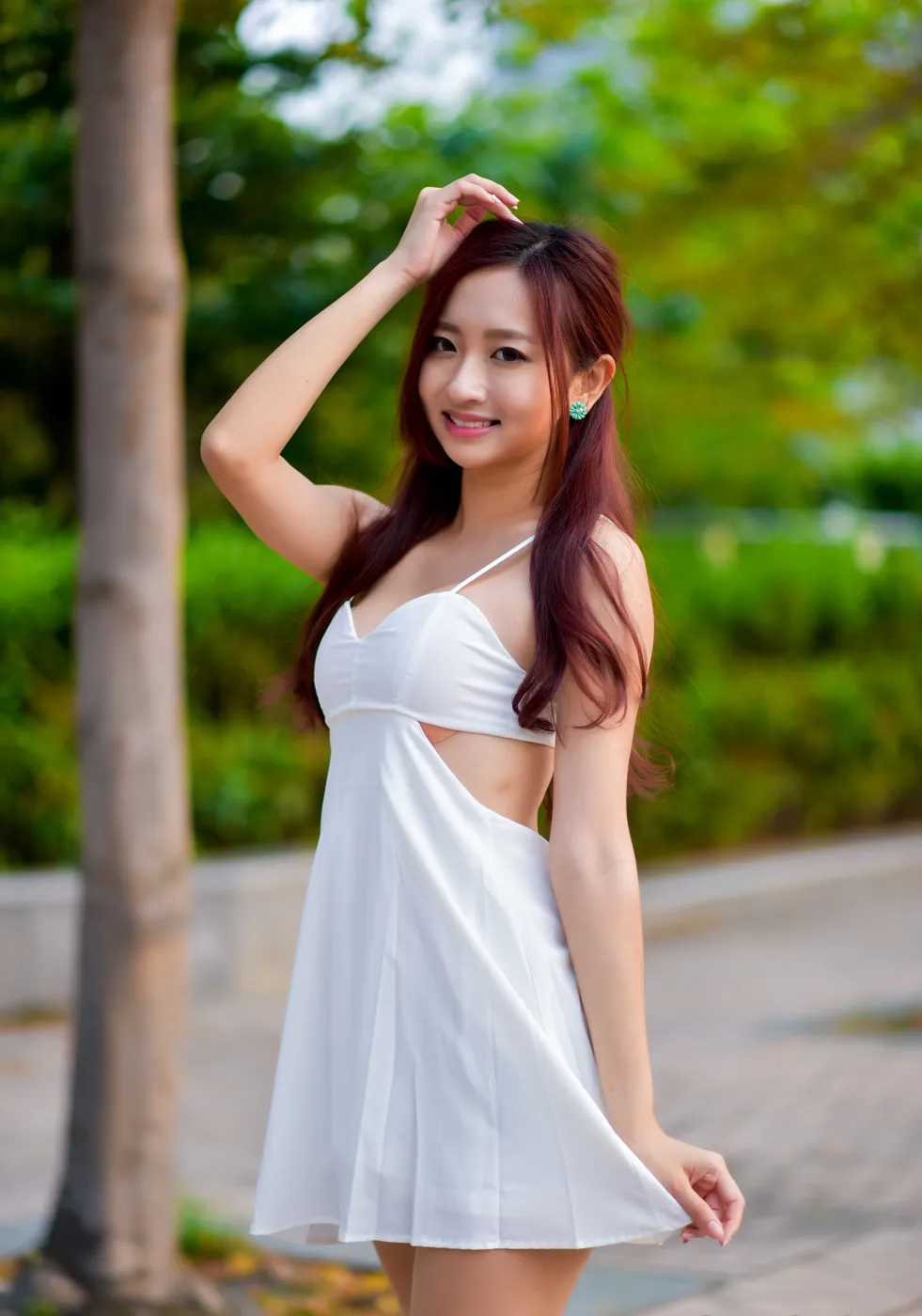 [爱美足] NO.175 名婷 露背吊带连衣短裙丝袜凉高美腿 街拍#[67P]-8