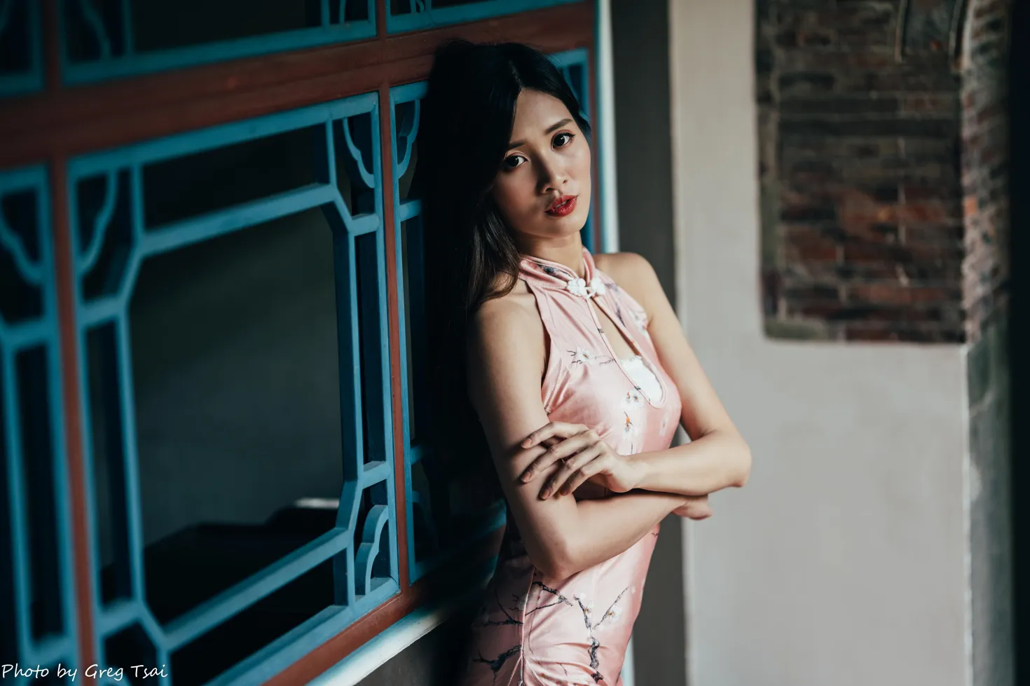 [爱美足] NO.138 张筠 粉色短旗袍丝袜高跟美腿 街拍#[36P]-8