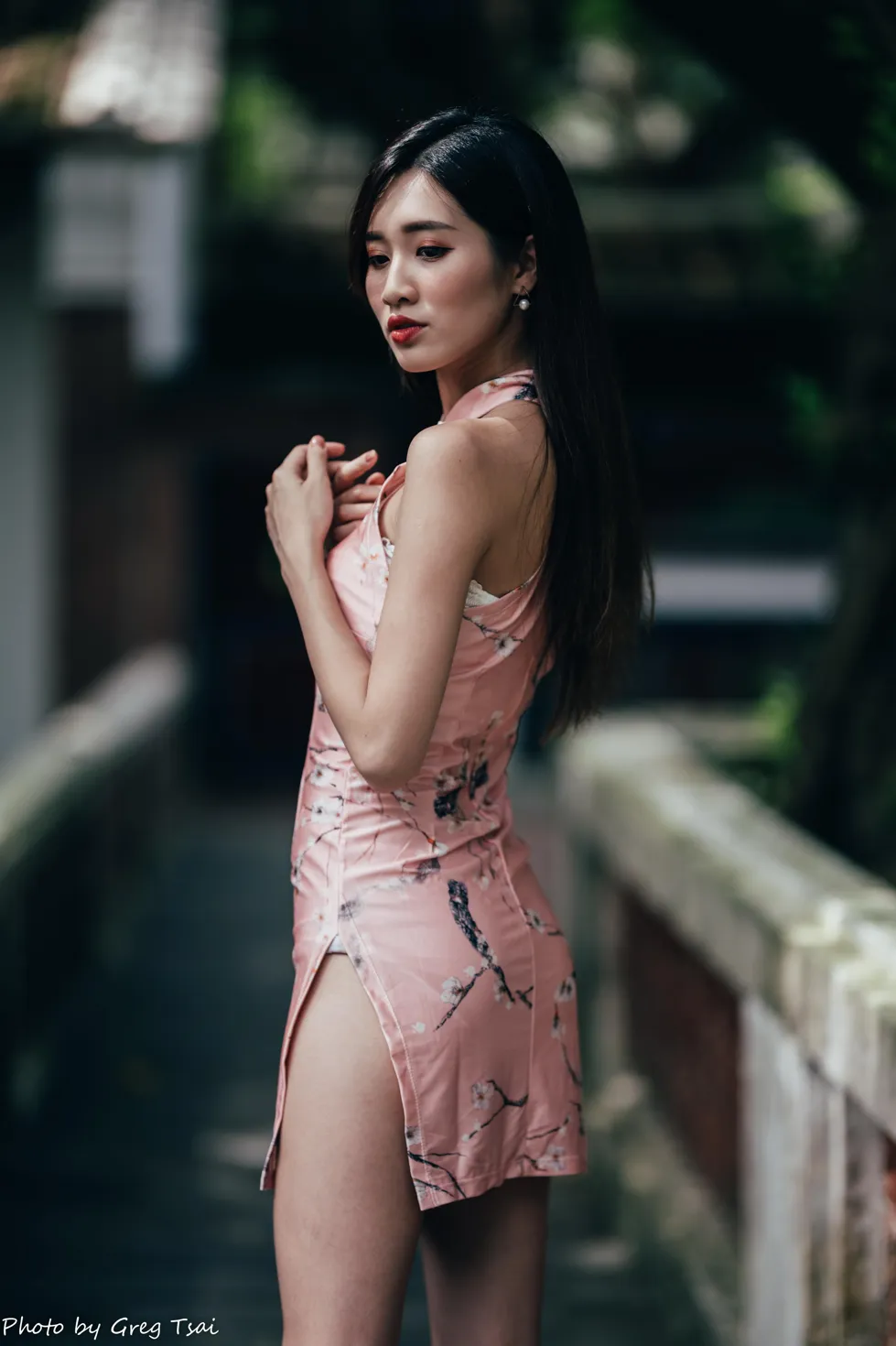 [爱美足] NO.138 张筠 粉色短旗袍丝袜高跟美腿 街拍#[36P]-4