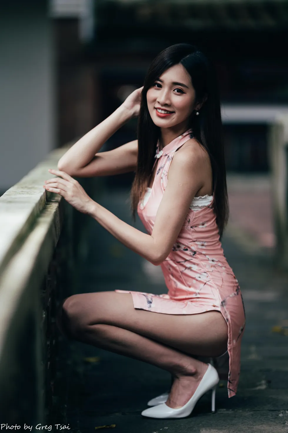 [爱美足] NO.138 张筠 粉色短旗袍丝袜高跟美腿 街拍#[36P]-6