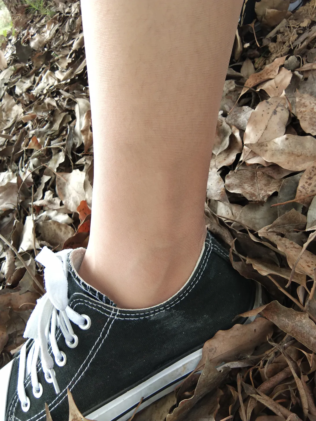 [爱美足] NO.017 肉丝低帮黑色帆布鞋 街拍#[30P]-2