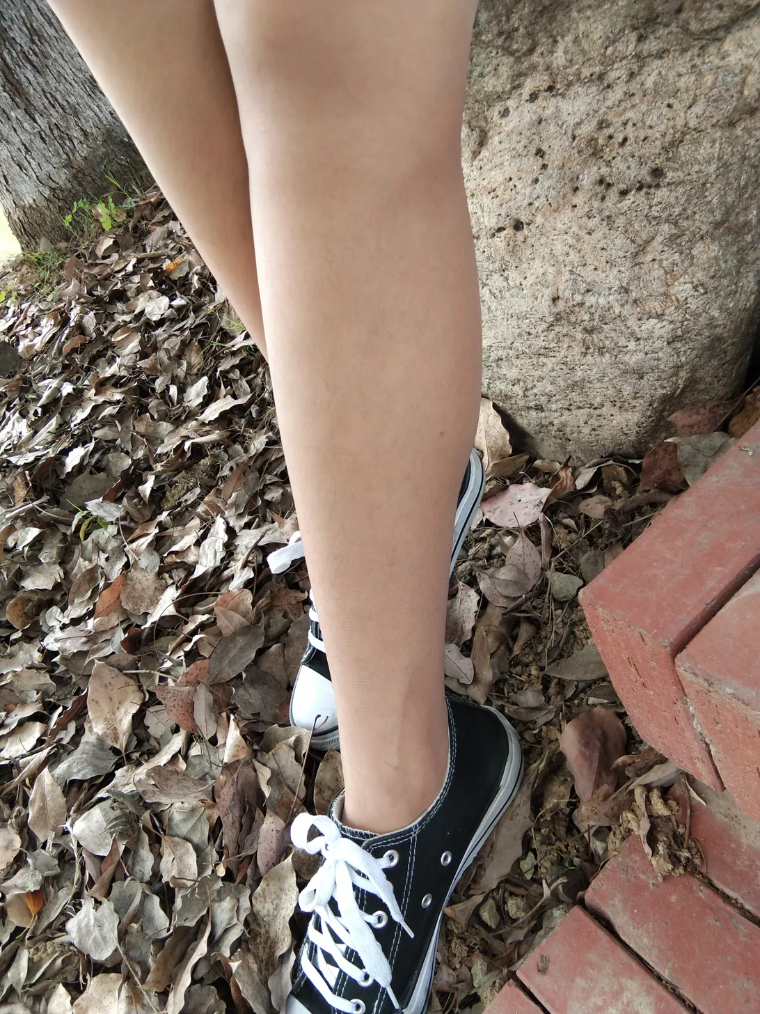 [爱美足] NO.017 肉丝低帮黑色帆布鞋 街拍#[30P]-7