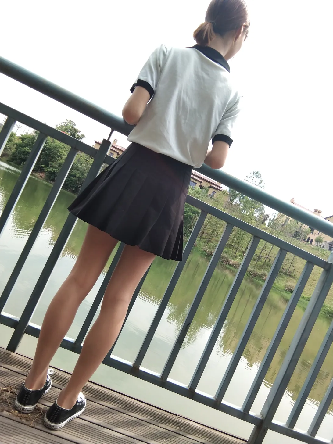 [爱美足] NO.017 肉丝低帮黑色帆布鞋 街拍#[30P]-10