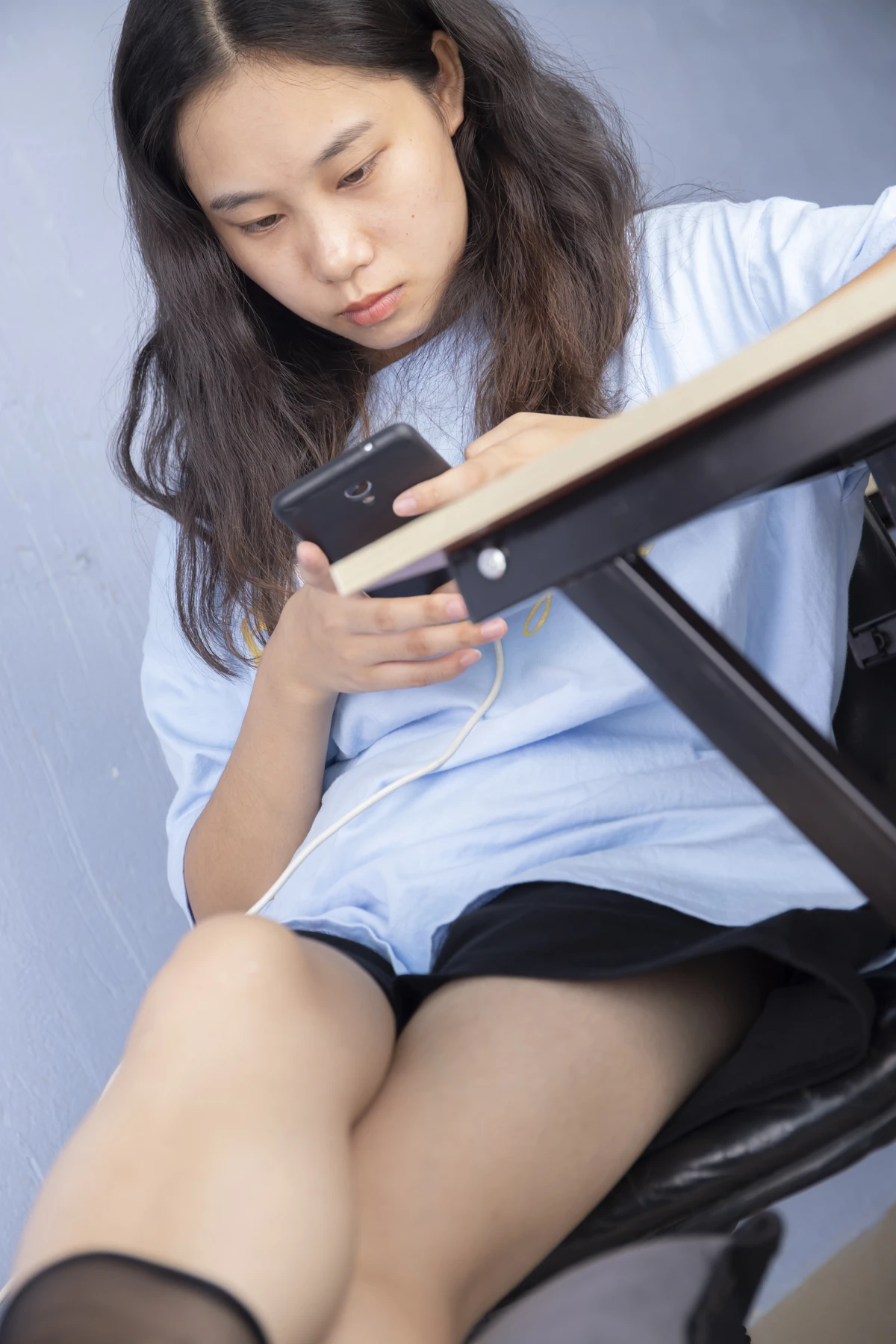 [爱美足] NO.010 模特彭彭办公室秀透明黑丝美脚，各种姿势非常诱惑 南国足艺#[126P]-3