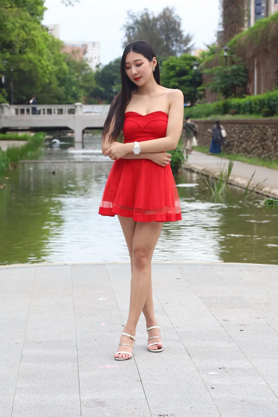[Mzsock] NO.132 Wu Caijie’s small dress with high legs and beautiful legs street photography#[49P]-8