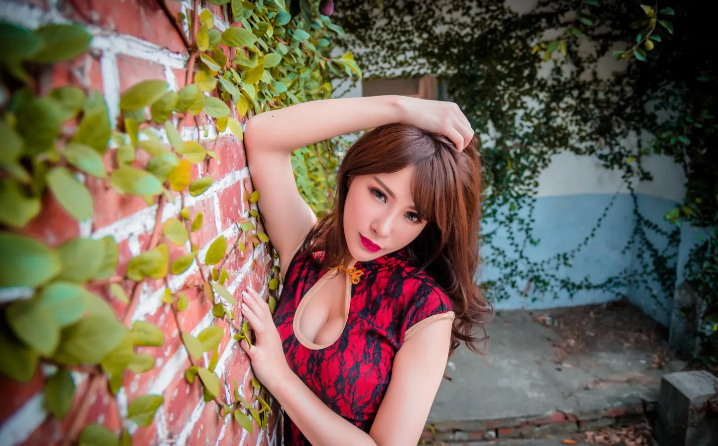 [爱美足] NO.177 邬育锜 红花短旗袍高跟美腿 街拍#[105P]-6