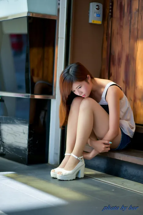 [爱美足] NO.061  方唯真 牛仔短裤 丝袜高跟美腿外拍 街拍#[73P]-3