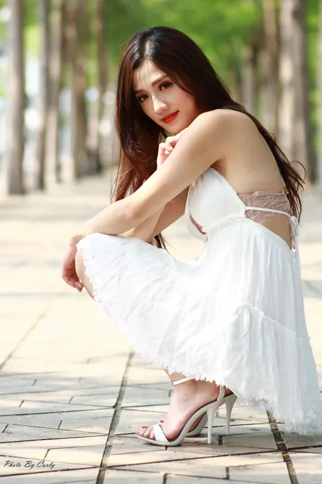 [爱美足] NO.039 Go Go 白色小禮服 高跟美腿外拍 街拍#[106P]-3