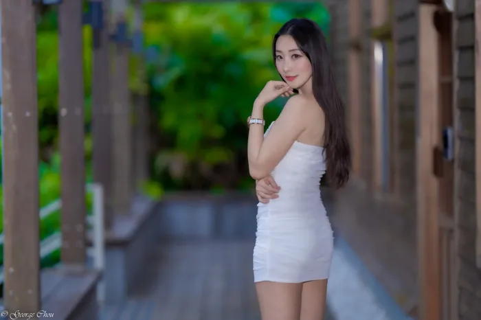 [爱美足] NO.076  吴小葵 纯白小礼服 高跟美腿外拍 街拍#[34P]-4