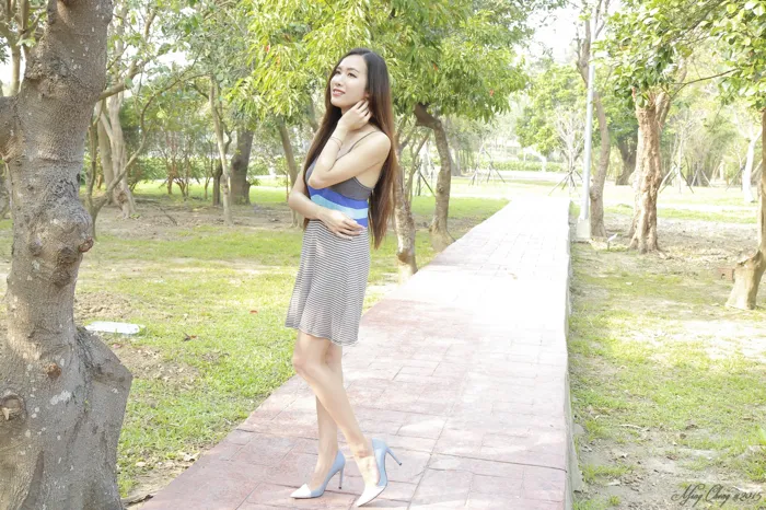 [爱美足] NO.048 Dora妍希 飄逸洋裝 高跟美腿外拍 街拍#[51P]-6