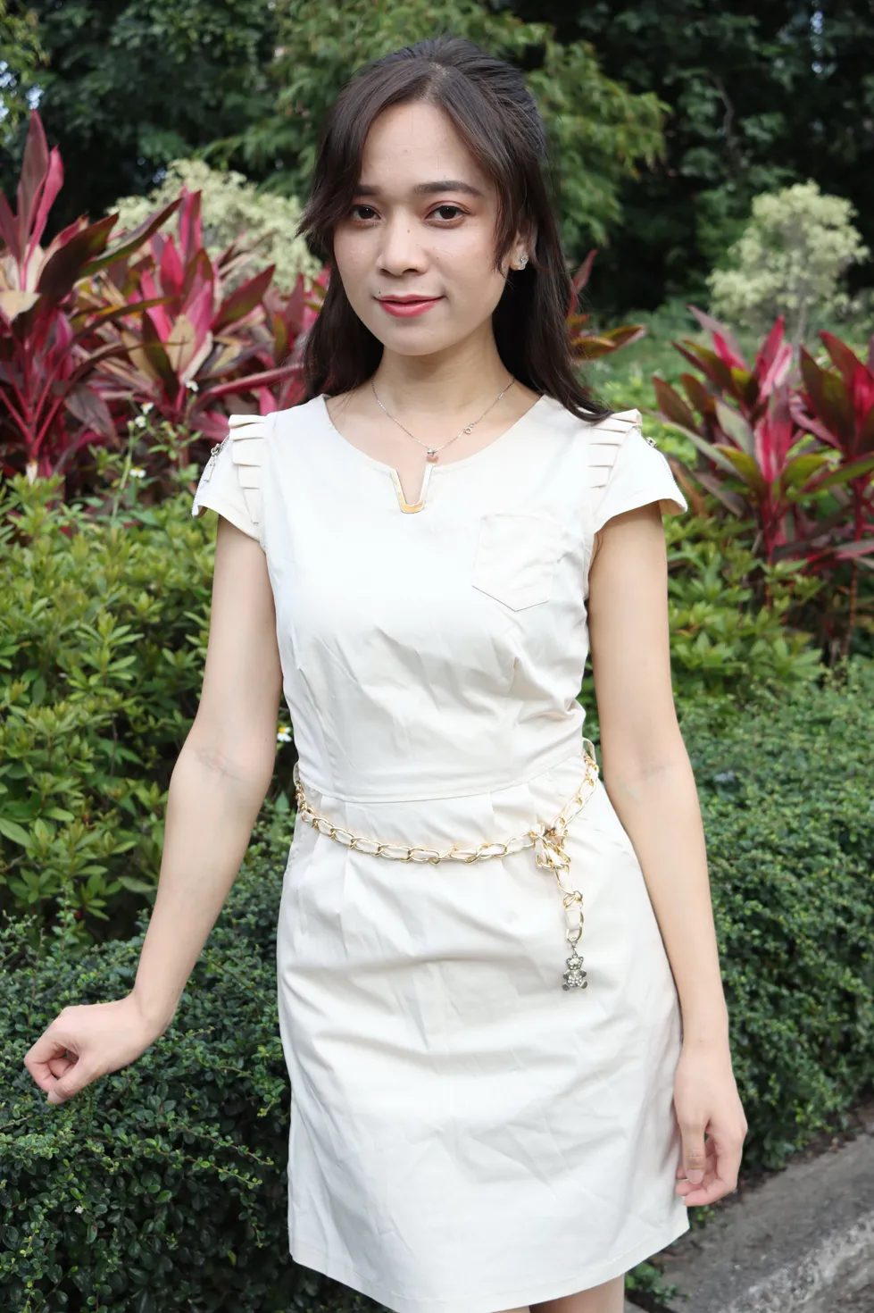 [爱美足] NO.107 Vency Shen 米色连衣裙丝袜高跟美腿 街拍#[70P]-5