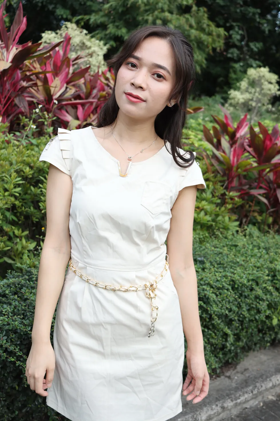 [爱美足] NO.107 Vency Shen 米色连衣裙丝袜高跟美腿 街拍#[70P]-6