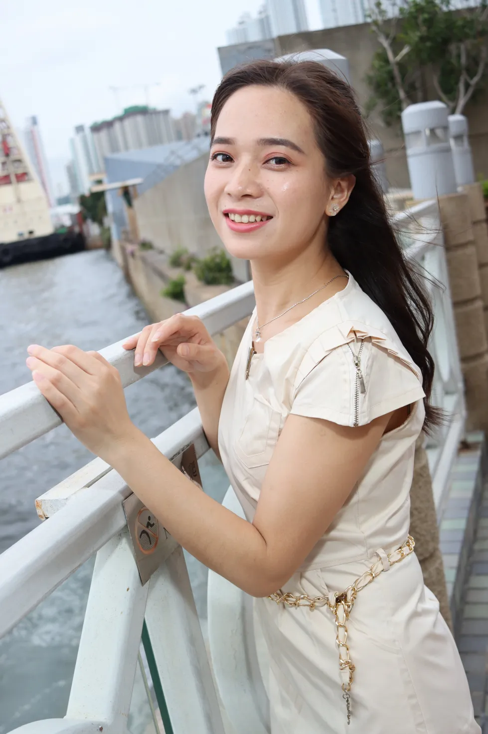 [爱美足] NO.107 Vency Shen 米色连衣裙丝袜高跟美腿 街拍#[70P]-6
