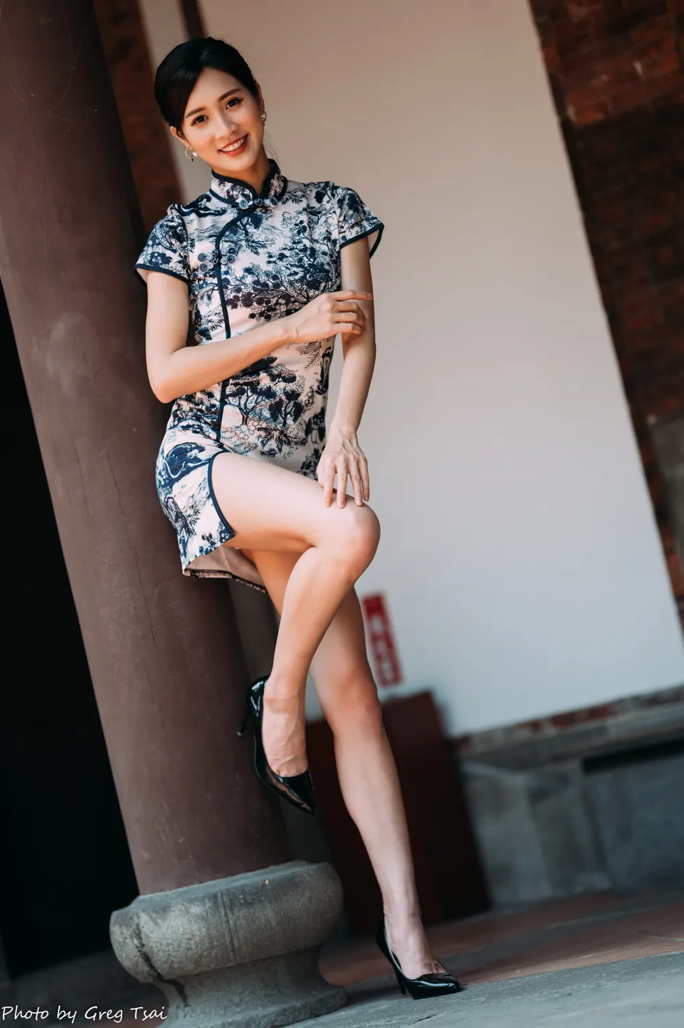 [爱美足] NO.151 张筠 短旗袍丝袜高跟美腿 街拍#[54P]-6