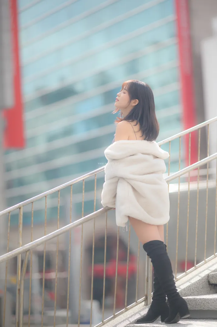 [爱美足] NO.215 YoYo 牛仔短裤长靴 街拍#[105P]-5