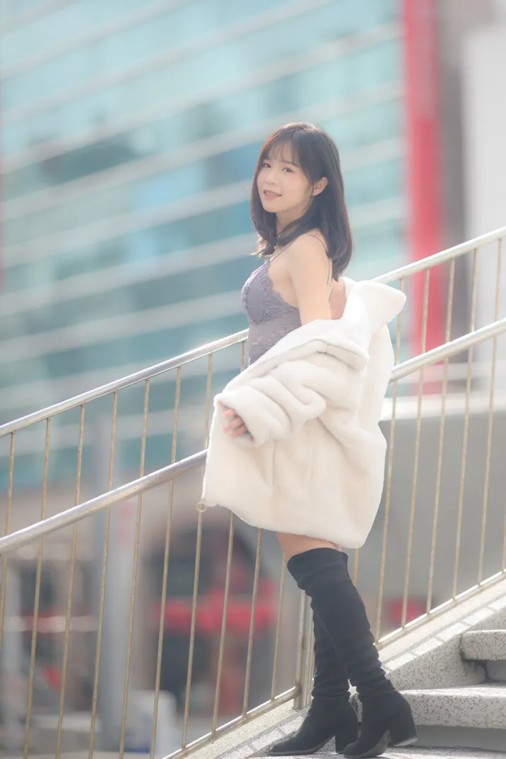 [爱美足] NO.215 YoYo 牛仔短裤长靴 街拍#[105P]-7