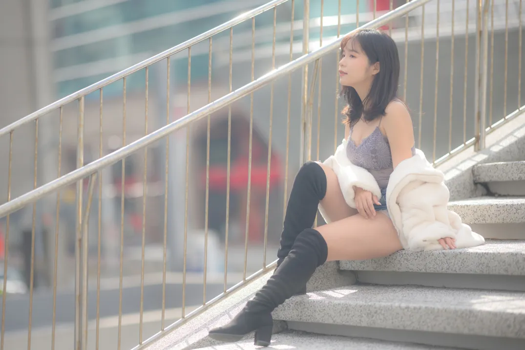 [爱美足] NO.215 YoYo 牛仔短裤长靴 街拍#[105P]-4