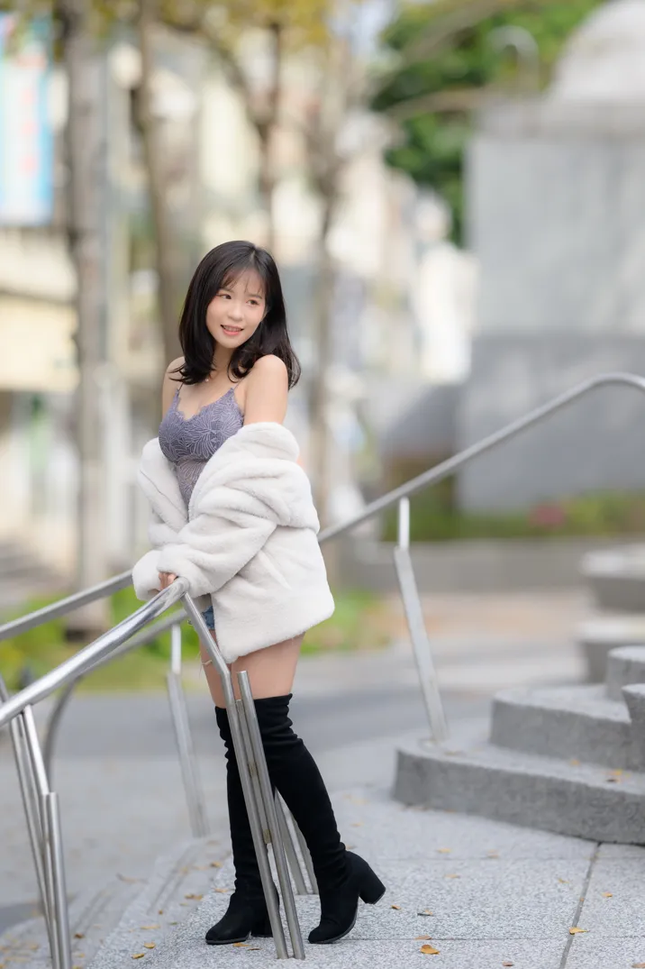 [爱美足] NO.215 YoYo 牛仔短裤长靴 街拍#[105P]-10