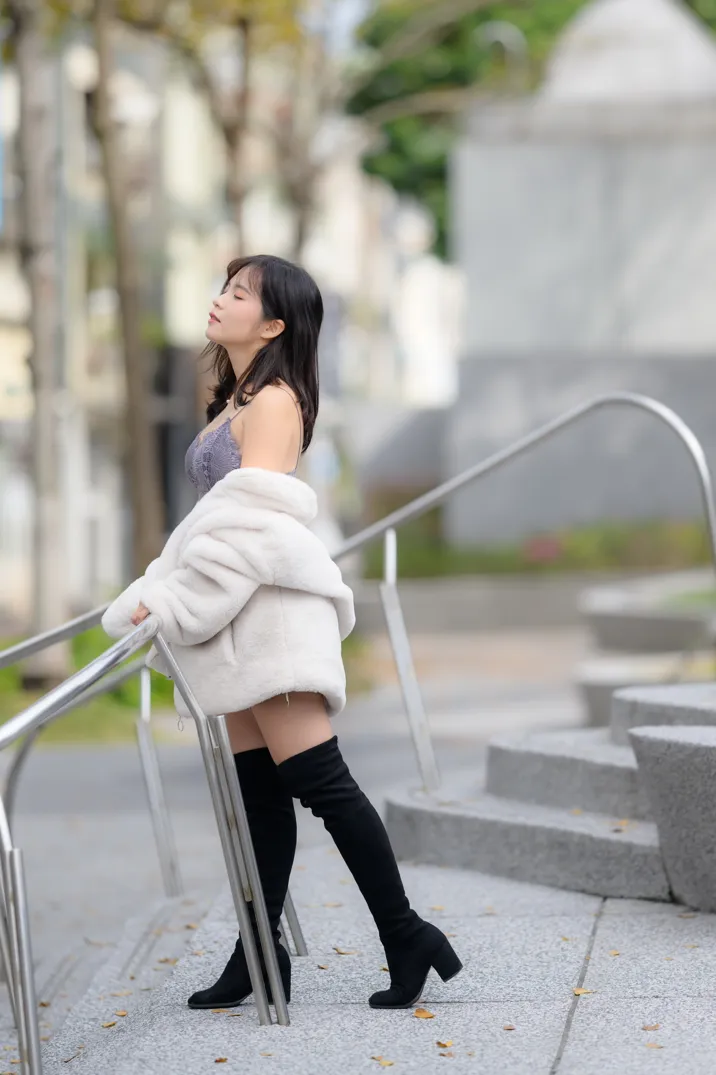 [爱美足] NO.215 YoYo 牛仔短裤长靴 街拍#[105P]-1