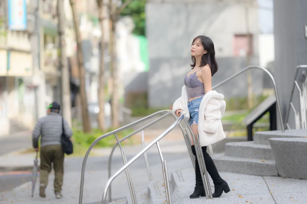 [爱美足] NO.215 YoYo 牛仔短裤长靴 街拍#[105P]-3