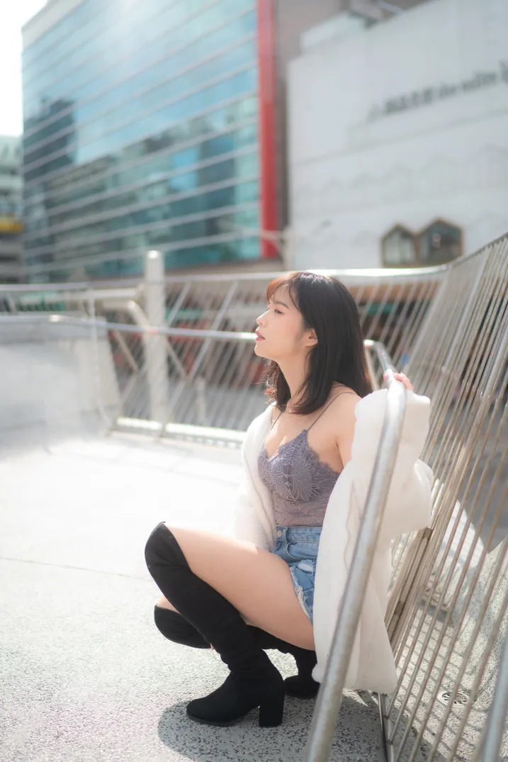 [爱美足] NO.215 YoYo 牛仔短裤长靴 街拍#[105P]-4