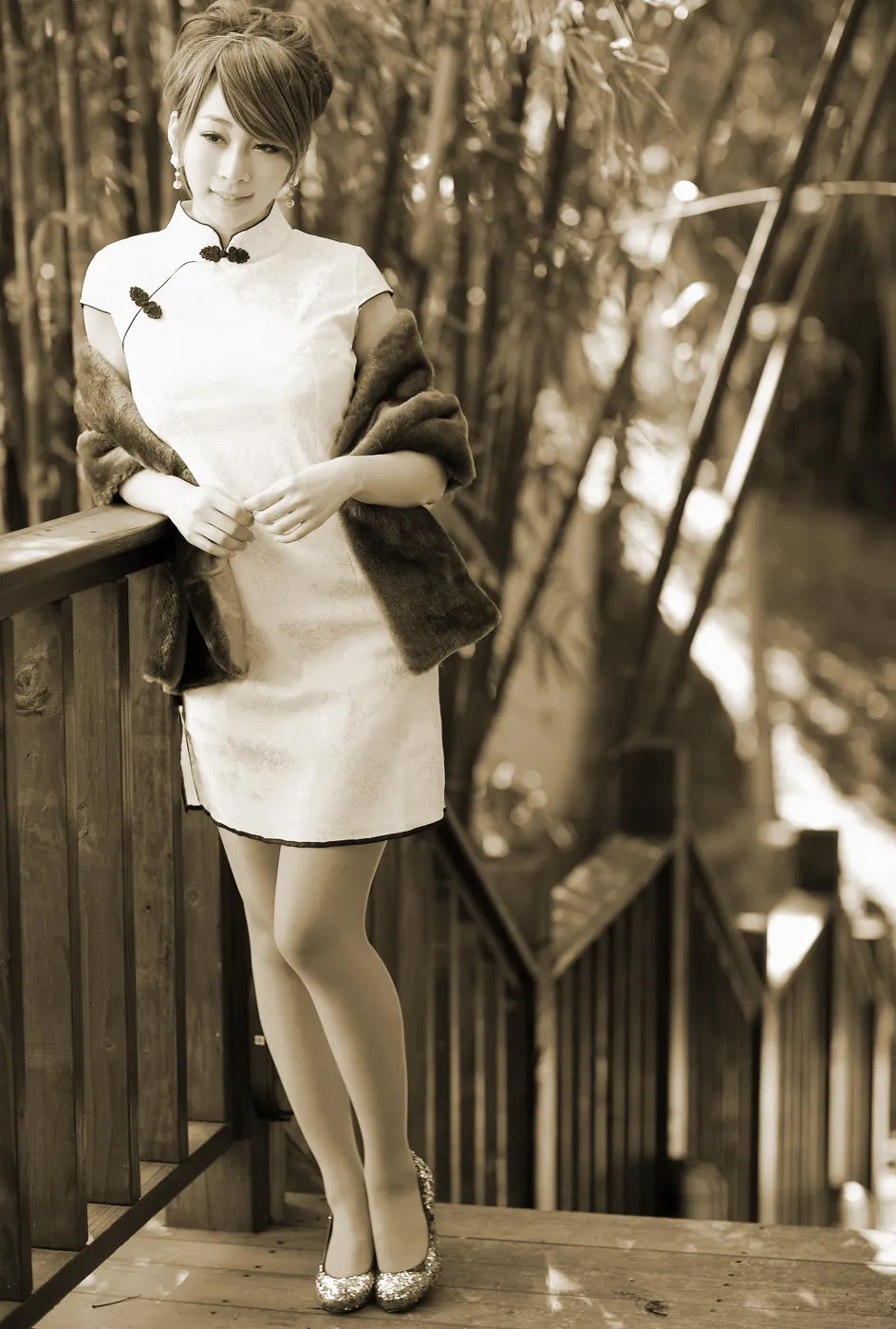 [爱美足] NO.212 小优 短旗袍丝袜高跟美腿 街拍#[78P]-5